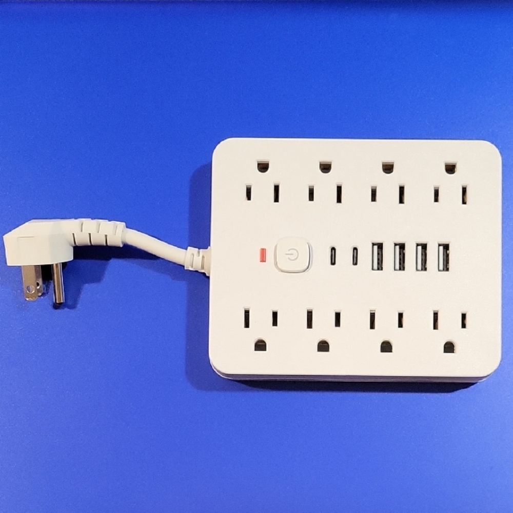 White Power Strip with USB Ports